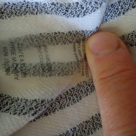 NWOT Soft Surroundings Striped Asymmetrical Tunic L Black/White Button Closure - Picture 15 of 16